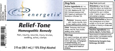 Relief Tone   2 Oz Bottle Label